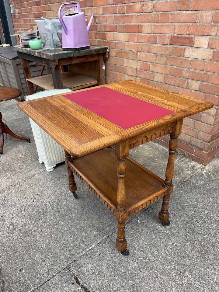 Vintage Drop-Leaf Serving Trolley in Great Condition