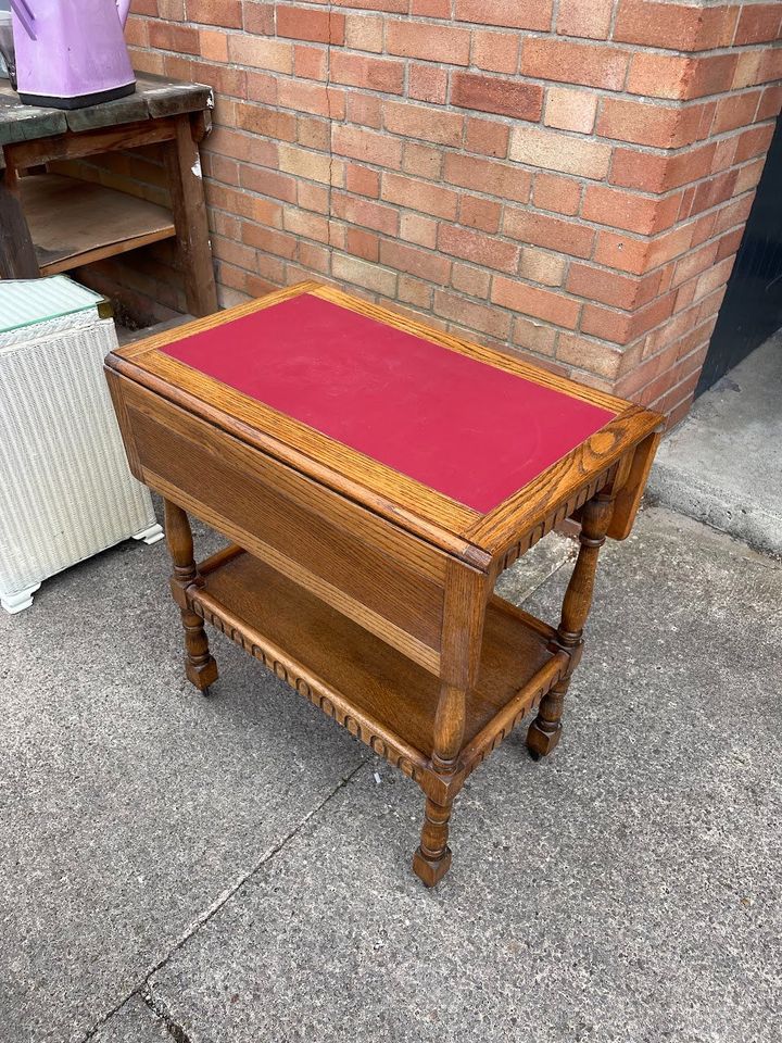 Vintage Drop-Leaf Serving Trolley in Great Condition