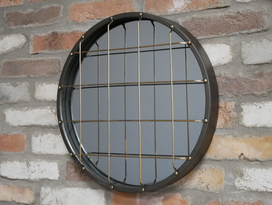 Industrial Round Metal Mirror