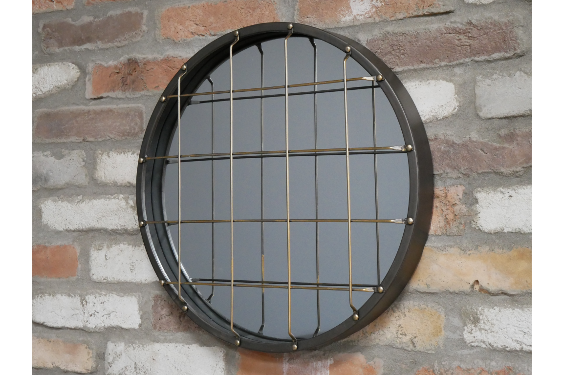 Industrial Round Metal Mirror